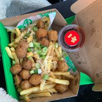 Loaded fries at Oowee Vegan in North London