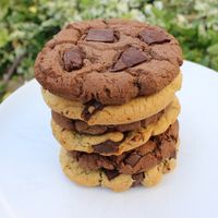 Stacked mixed pile of cookies at Lulu's Cookies in Swindon