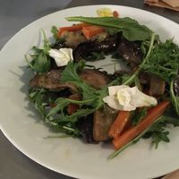 Roasted carrots and eggplant with rucula and miso dressing  at Damas in Lisbon