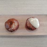 Salted caramel and passion fruit doughnuts at Comeco Foods in Newtown