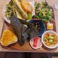 Tempura onigiri plate at Comeco Foods in Newtown