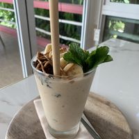 Banana peanut butter smoothie. Not bad    at Rustic and Blue in Phuket