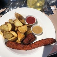 Smoked carrot with patatas bravas from the children's menu.  at Streetfood Bistro Hard & Ziel in Middelburg