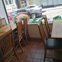 Seats and tables. at Masala House in Malmo