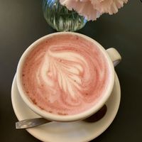 Beetroot latte 💕 at À la Lo in Stockholm