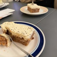 Amazing carrot cake 🥕 🎂 icing was lush at À la Lo in Stockholm