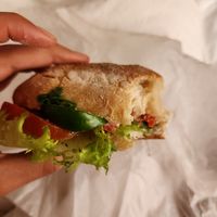 Baguette, not pictured: the delicious carrot cake with frosting at À la Lo in Stockholm