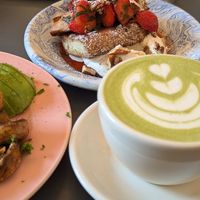 Matcha + pain perdu at À la Lo in Stockholm