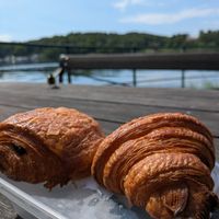 Vegan pain au Chocolat and vegan croissant at À la Lo in Stockholm