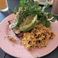 Avocado levain with tofu scramble at À la Lo in Stockholm