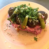 vegan meatball sandwich   at À la Lo in Stockholm