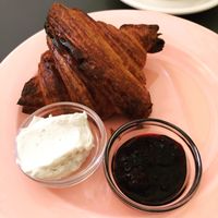 Fresh croissant with spreads at À la Lo in Stockholm