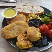 Vegan Breakfast with Hash Browns at Southern Cross Garden Bar Restaurant in Wellington