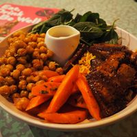 Winter buddha bowl (v) at Southern Cross Garden Bar Restaurant in Wellington