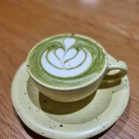 Matcha latte soy milk at Yellow Lane Cafe in Bangkok