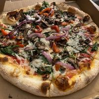 12” veggie pizza with vegan cheese  at SPIN Pizza in Lawrence