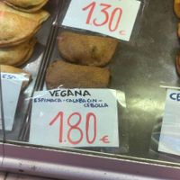 Empanada vegana at Mercado Central de Valencia in Valencia