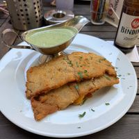 Vegan Schnitzel with Green Sauce at Zum Eichkatzerl in Frankfurt