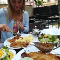 🌱Schnitzel + extra Zwiebeln  at Zum Eichkatzerl in Frankfurt