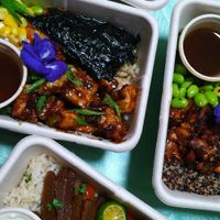 Various rice and rainbow bowls, jackfruit sanga. Delish! 👌🏼 at Kindred Cafe in Davao City