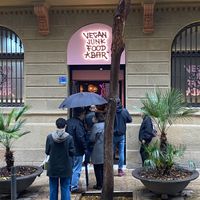 Line!! at Vegan Junk Food Bar - El Born in Barcelona
