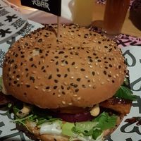 "Ribs" burger at Vegan Junk Food Bar - El Born in Barcelona