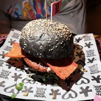 Royal smash burger  at Vegan Junk Food Bar - El Born in Barcelona