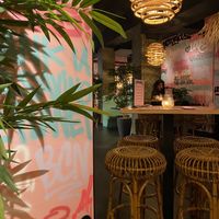 Fun decor at Vegan Junk Food Bar - El Born in Barcelona