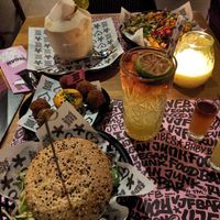 Mac and cheese betterballs, Mc Cruelty Free Burger at Vegan Junk Food Bar - El Born in Barcelona