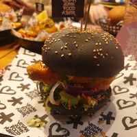 Fish burger at Vegan Junk Food Bar - El Born in Barcelona