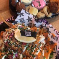 ‘Fish’ and chips at Vegan Junk Food Bar - El Born in Barcelona