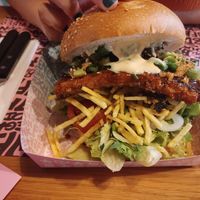 BBQ Rib Burger at Vegan Junk Food Bar - El Born in Barcelona