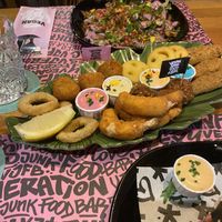 Mixed platter of starters   at Vegan Junk Food Bar - El Born in Barcelona