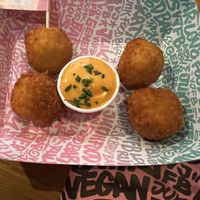 Crunchy Mac & Cheeze Betterballs  at Vegan Junk Food Bar - El Born in Barcelona