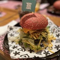 Mc Cruelty free single burger   at Vegan Junk Food Bar - El Born in Barcelona