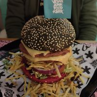 Double classic burger at Vegan Junk Food Bar - El Born in Barcelona