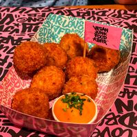 Mac and cheese balls  at Vegan Junk Food Bar - El Born in Barcelona