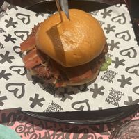 Double Cheesy Bacon Smash Burger!🤤  at Vegan Junk Food Bar - El Born in Barcelona