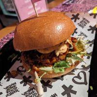 BBQ-ribs burger at Vegan Junk Food Bar - El Born in Barcelona