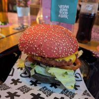 McCruelty burger at Vegan Junk Food Bar - El Born in Barcelona