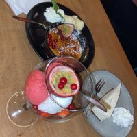 Raspberry and lime sorbet with fresh fruit at De Buurman in Heerenveen