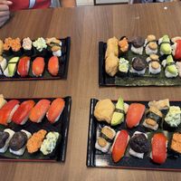 Our finished sushi platters    at BentoYa Cooking in Komae