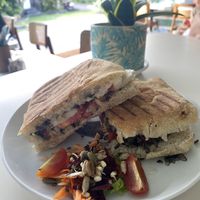 Vegan mozzarella toasted ciabatta! So so delicious! 😋  at Dapur Deli in Sanur