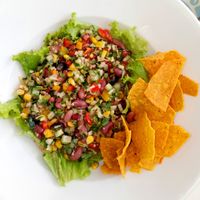 Mexican bean salad. Ask for no cheese for vegan option. at Dapur Deli in Sanur