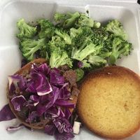pulled jackfruit sandwich with broccoli  at The Cordial Cork in Richmond