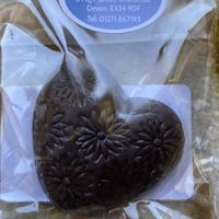 Large solid dark Vegan Heart 🤎  at Ilfracombe Chocolate Emporium in Ilfracombe