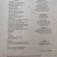 Menu at Ralphy's in Morecambe