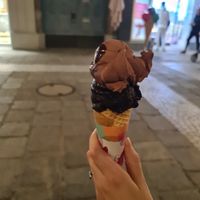 Dark 🍫 scoop is vegan! at Coccinella Eis in Wels