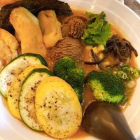 Vegan Sichuan soup base ramen with vegetable, tofu, and mushroom toppings   at Soulmate Ramen 素味謀麵 in Hong Kong Island