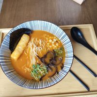 Signature homemade 16 spice tomato and carrot soup base for less than 100 hkd at Soulmate Ramen 素味謀麵 in Hong Kong Island
